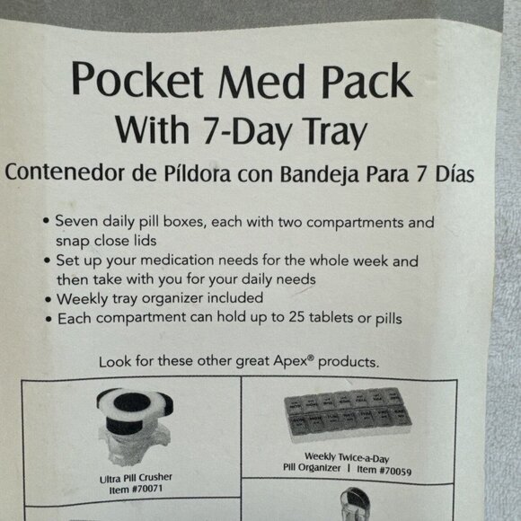 Pocket Med Pack with 7-Day Tray, 1 Tray Imperfect Packaging Brand New - Picture 3 of 8